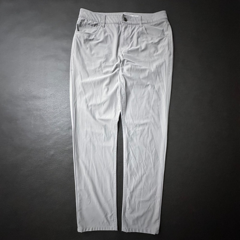 johnnie-O Performance Pants Mens 33x32 Gray Golf Workwear Lightweight Thin Chino